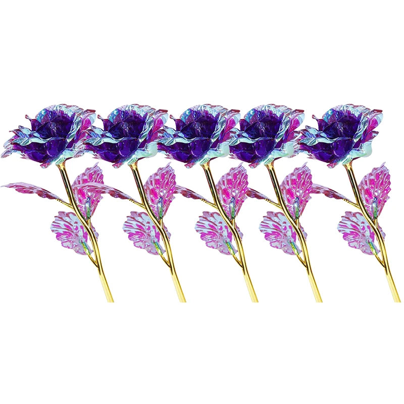 Rainbow Crystal Artificial Rose – Perfect Gift for Mom & Valentine