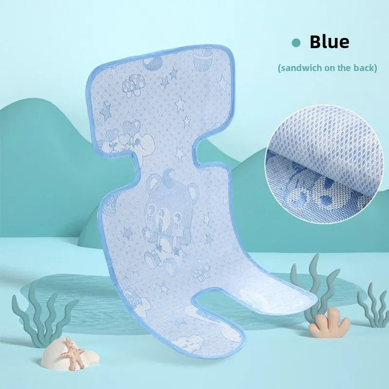 Universal Ice Fabric Car Seat Cooling Mat Washable Breathable Summer Baby Stroller Mat Baby Safety Seat Chair Cushion Pad Peaceful Pleasures Health and Wellness Blue