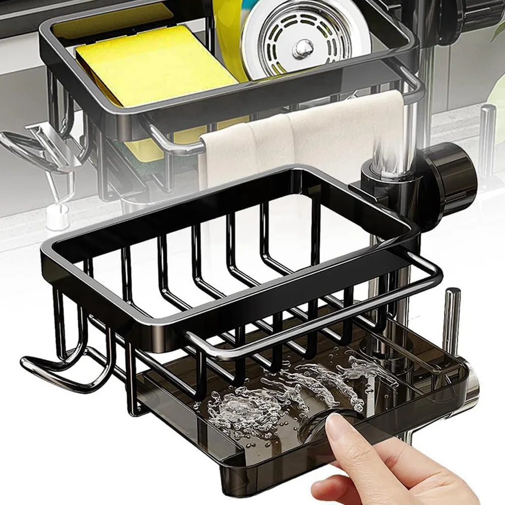 A36T-Faucet Rack Kitchen Faucet Storage Rack Round Water Pipe Sink Storage Rack Household Drain Basket Peaceful Pleasures Health and Wellness