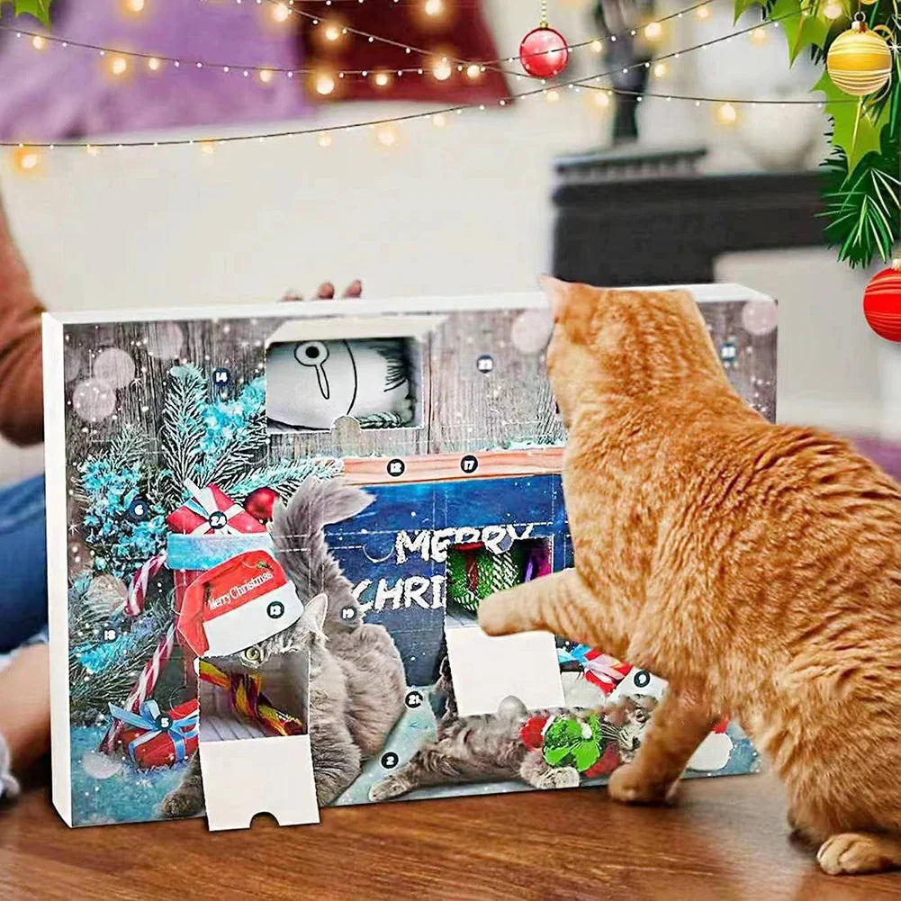 24-Piece Christmas Cat Toy Advent Calendar | Holiday Gift Set