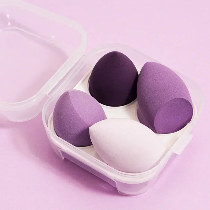 4-Piece Beveled Makeup Sponge Set | Foundation Blending Puffs