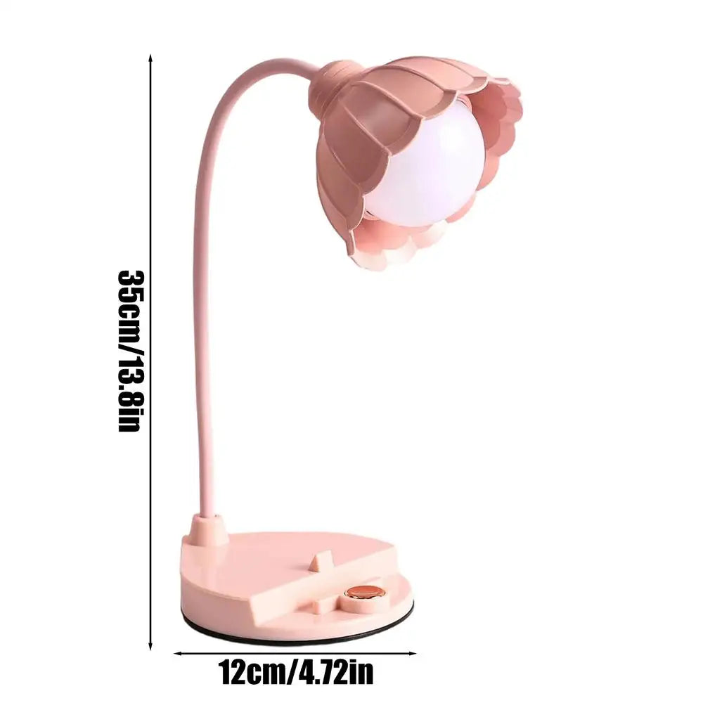 Cute Flower Desk Lamp – Rechargeable Dimmable LED Table Lamp