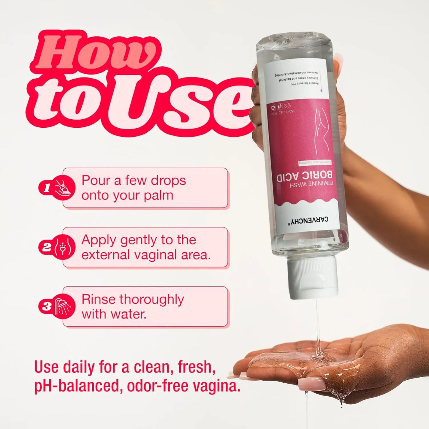 pH Balance Feminine Wash with Boric Acid | Supports Odor Control | Cleanses Discharge | Promotes Healthy Intimate Balance Peaceful Pleasures Health and Wellness