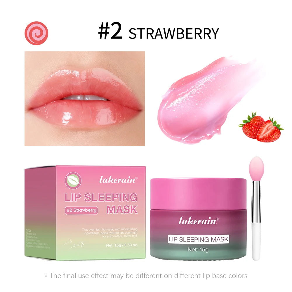 Blueberry Lip Mask Overnight, Dual-Color Lip Sleeping Mask for Reduce Fine LinesNourish and Hydrating Dry Cracked Skin Care Peaceful Pleasures Health and Wellness 2Strawberry