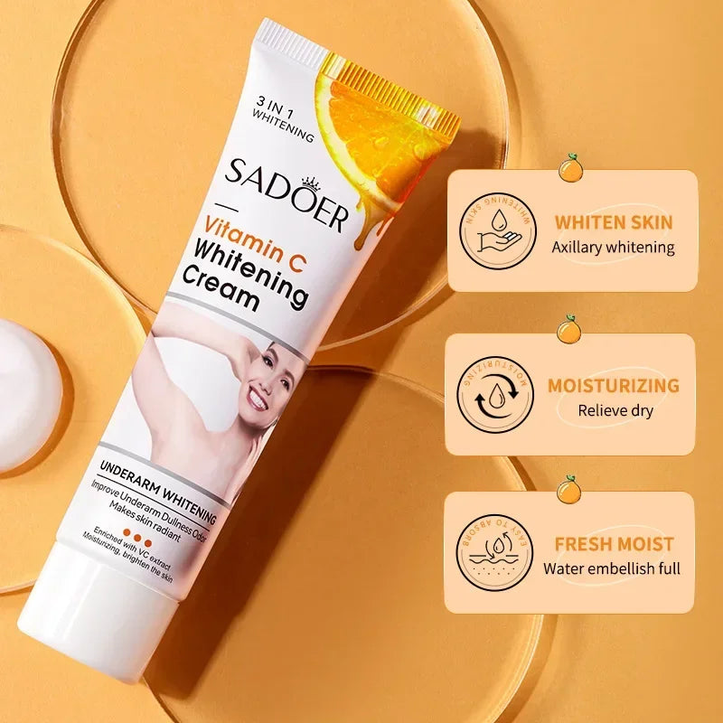 Brightening Body Cream Underarm Knee Buttocks Private Bleach Remove Melanin Pigmentation Improve Dull Brighten Nourish Skin Care Peaceful Pleasures Health and Wellness