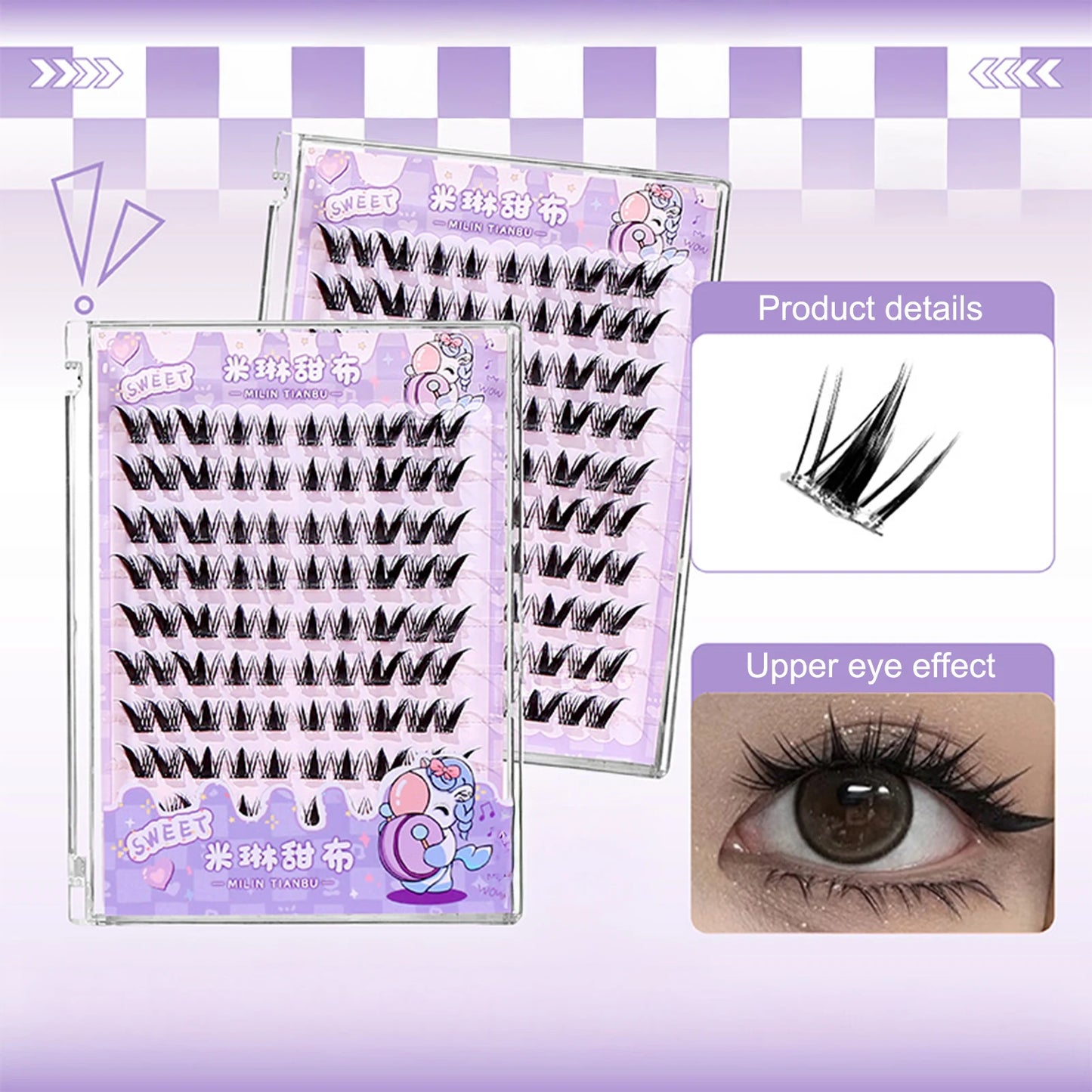 Glue-Free Cluster False Eyelashes | Wispy Natural Lash Extensions