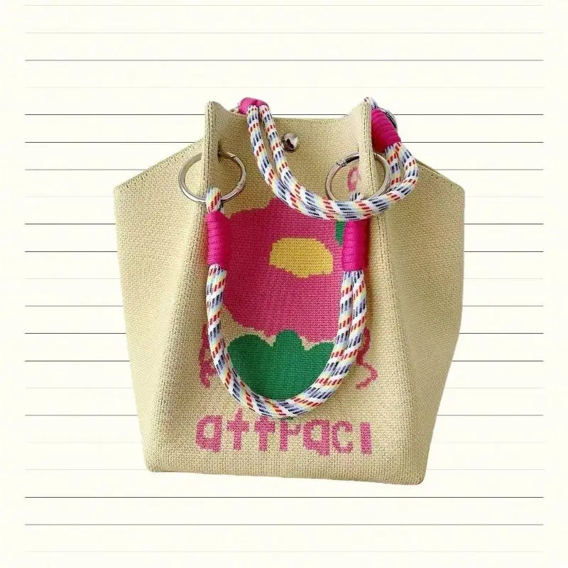Cute Knitted Handbag with 3D Magnetic Snap | Women's Clutch