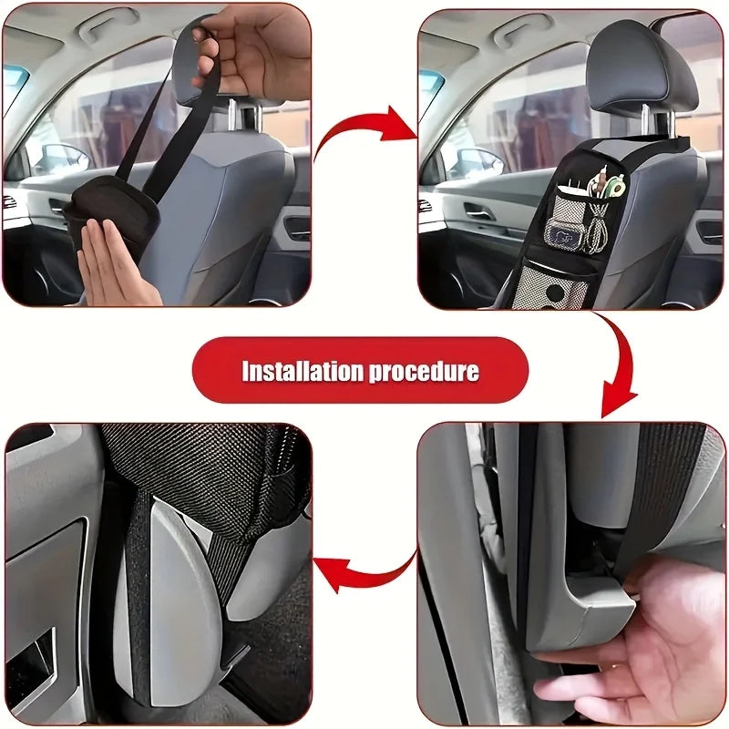 Car Seat Back Organizer Bags (2pcs) – Waterproof Oxford