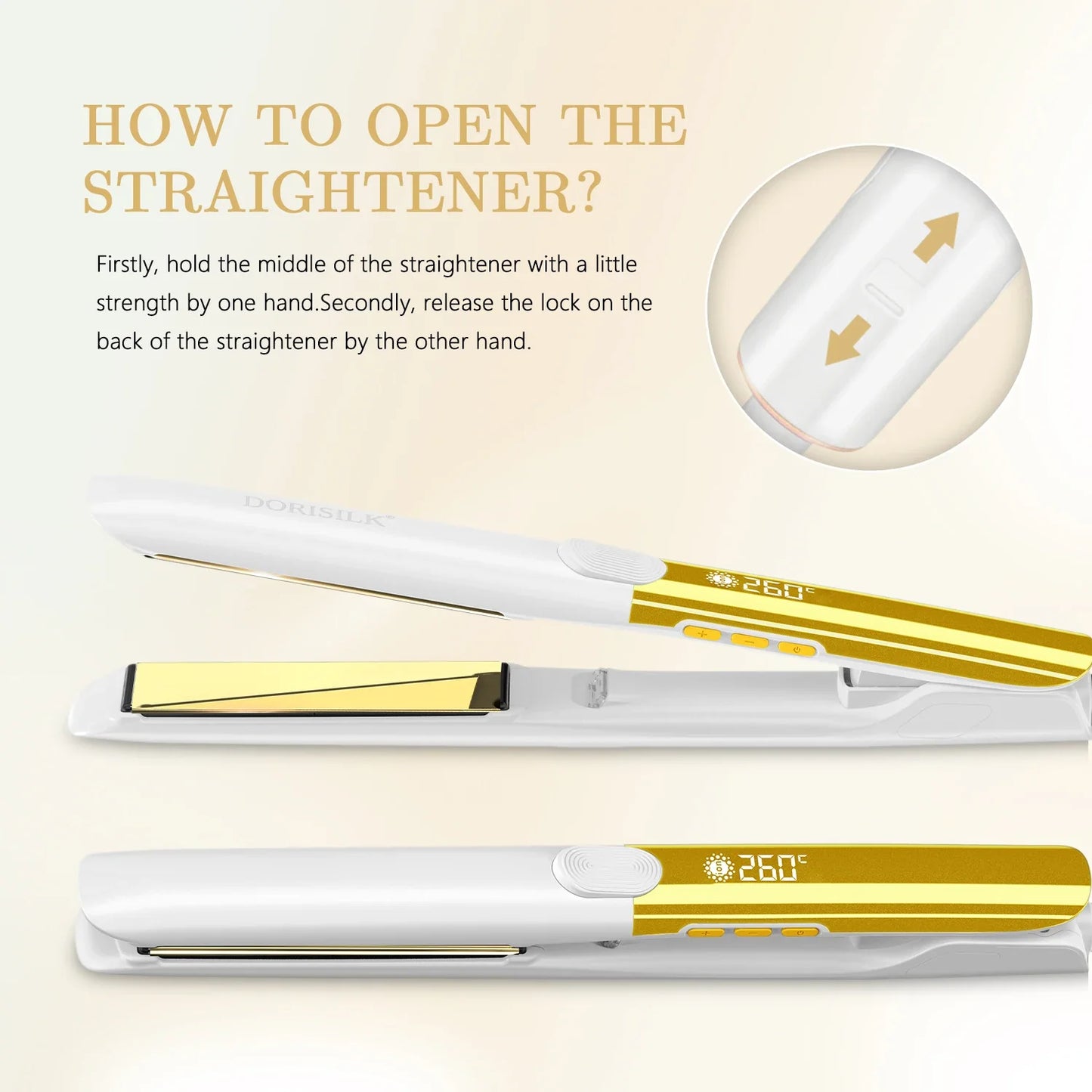 URGGU Plasma Titanium Flat Iron Hair Straightener 500°F