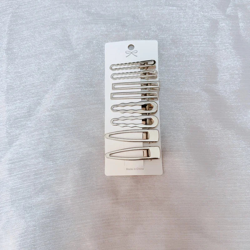 Sliver Metal Hair Clips Women Girls Duckbill Hairpin Personality Bangs Side Headwear Barrettes Hairclip Styling Accessories Peaceful Pleasures Health and Wellness B