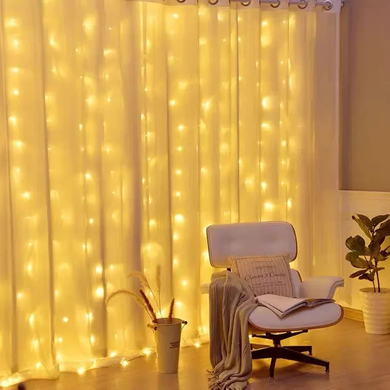 RGB LED Curtain Fairy Lights USB Remote | Christmas Home Decor