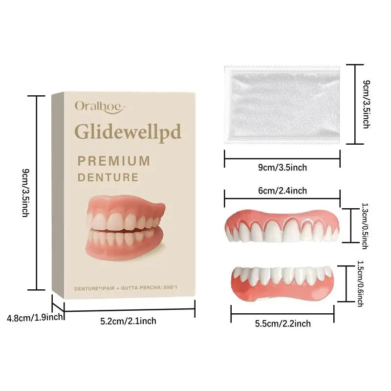 Silicone Snap-On Veneers Full Denture Set – Upper & Lower