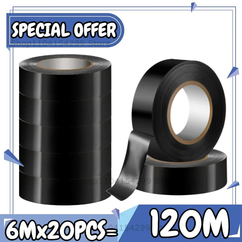 Black PVC Electrical Insulating Tape | Flame Retardant | 1–20 Rolls