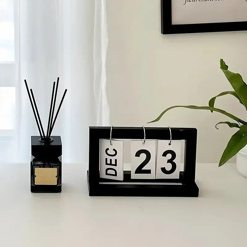 Ins Minimalist Style Living Room Office Decoration Wooden Calendar Ornament Modern Desk Accessories Simple Home Decor Crafts Gif Peaceful Pleasures Health and Wellness United States BJ1818-3