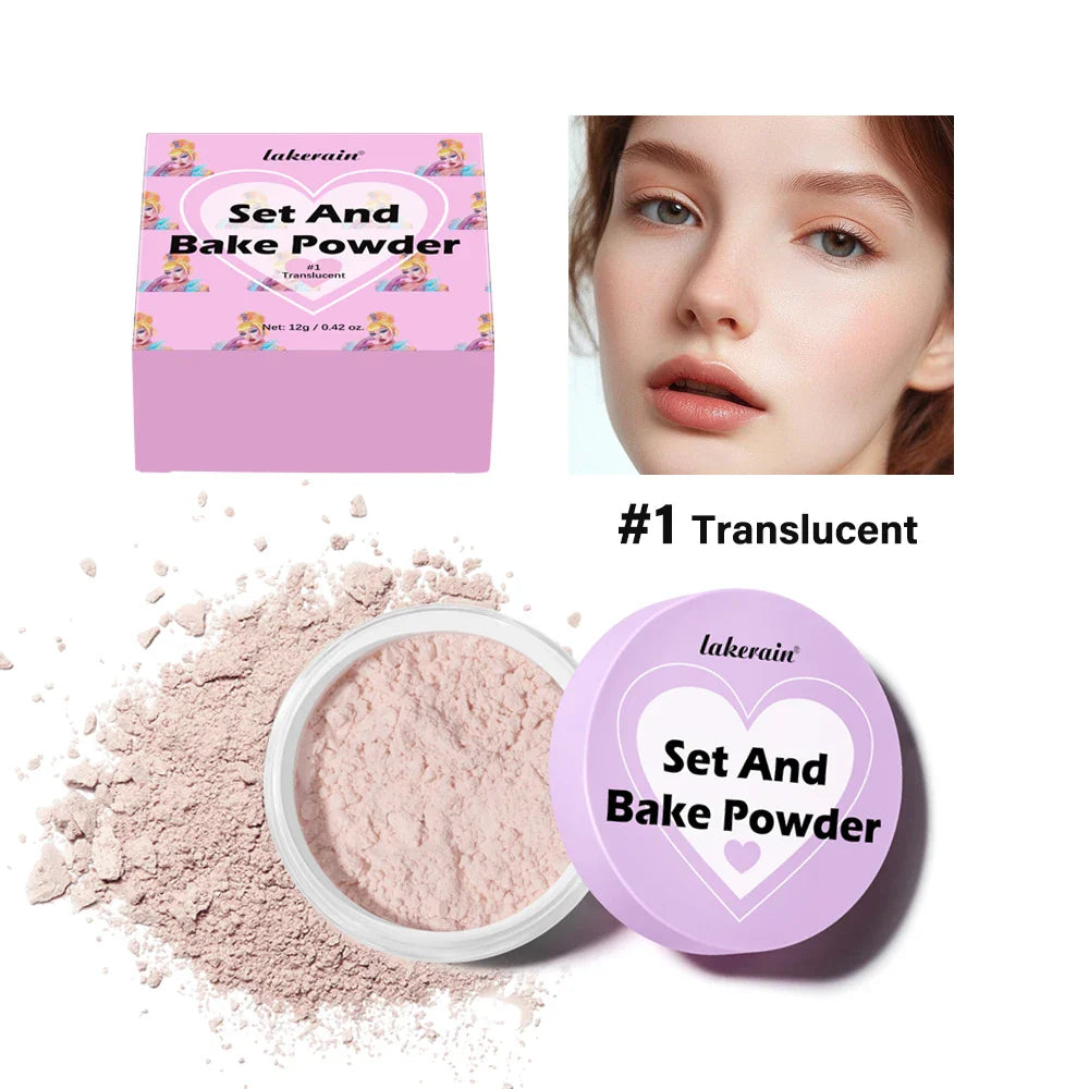 Bake Setting Powder & Puff Set | 5 Shades, Matte Finish