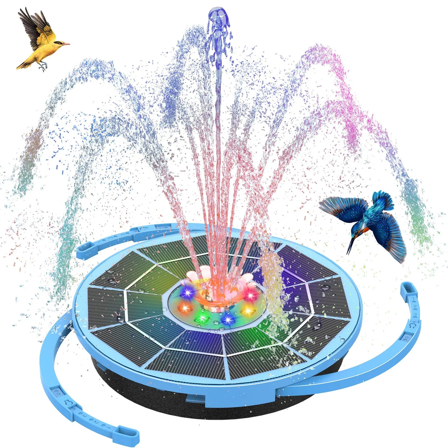 AISITIN 3.5W Solar Bird Bath Fountain Pump with LED Light