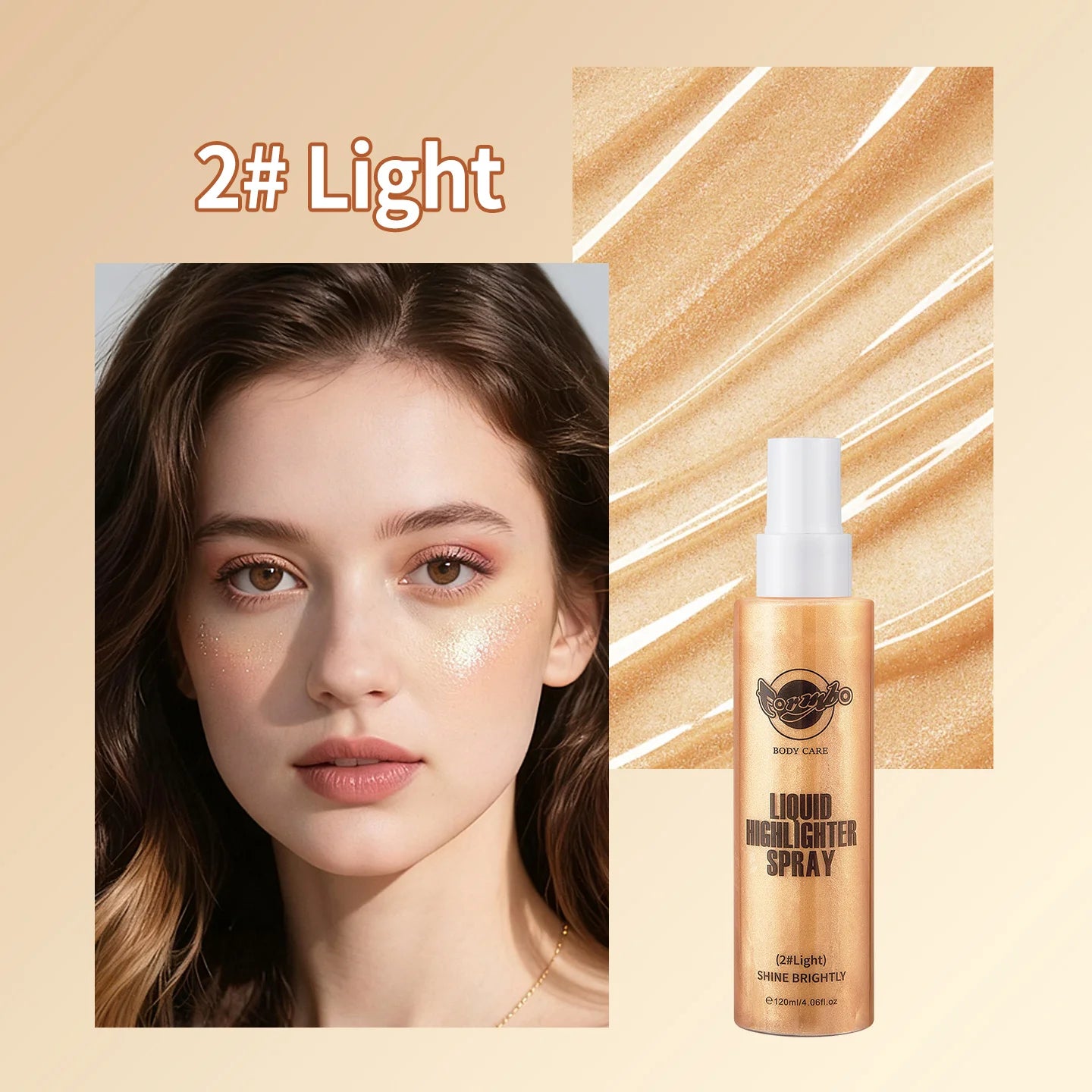 Liquid Highlighter Powder Spray for Body Shine Peaceful Pleasures Health and Wellness Light