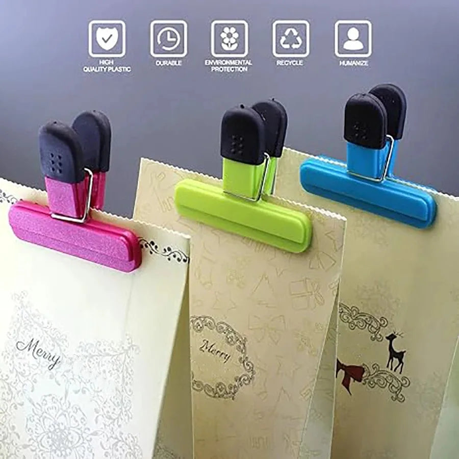9 Pcs Various Sizes Grocery Bag Clip Plastic Heavy Duty Closure Handle, Plastic Closure Clip Food Fresh Plastic Bags Peaceful Pleasures Health and Wellness