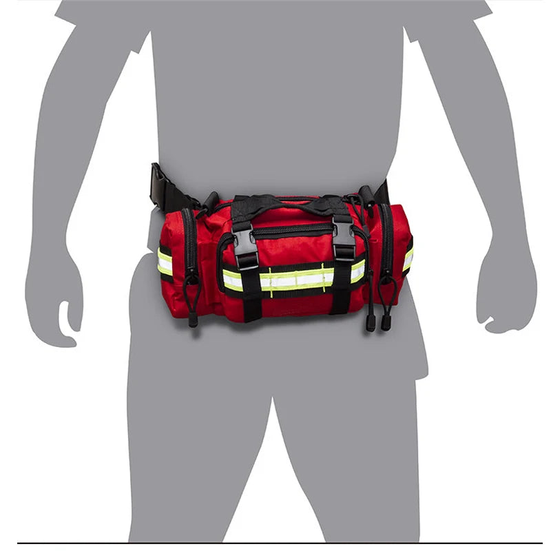 SAFETYMED First Responder Trauma First Aid Fanny Bag – Red