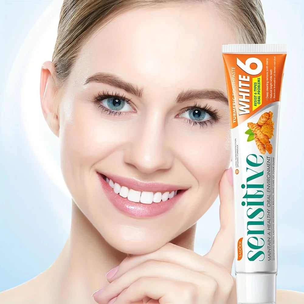 Turmeric Toothpaste for Fresh Breath, Deep Cleaning, and Whitening Teeth 100g Peaceful Pleasures Health and Wellness