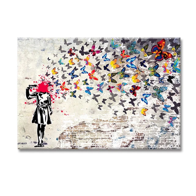 Banksy Monkey "Life Is Short" Graffiti Canvas Wall Art Print Canvas Wall Art Peaceful Pleasures Health and Wellness