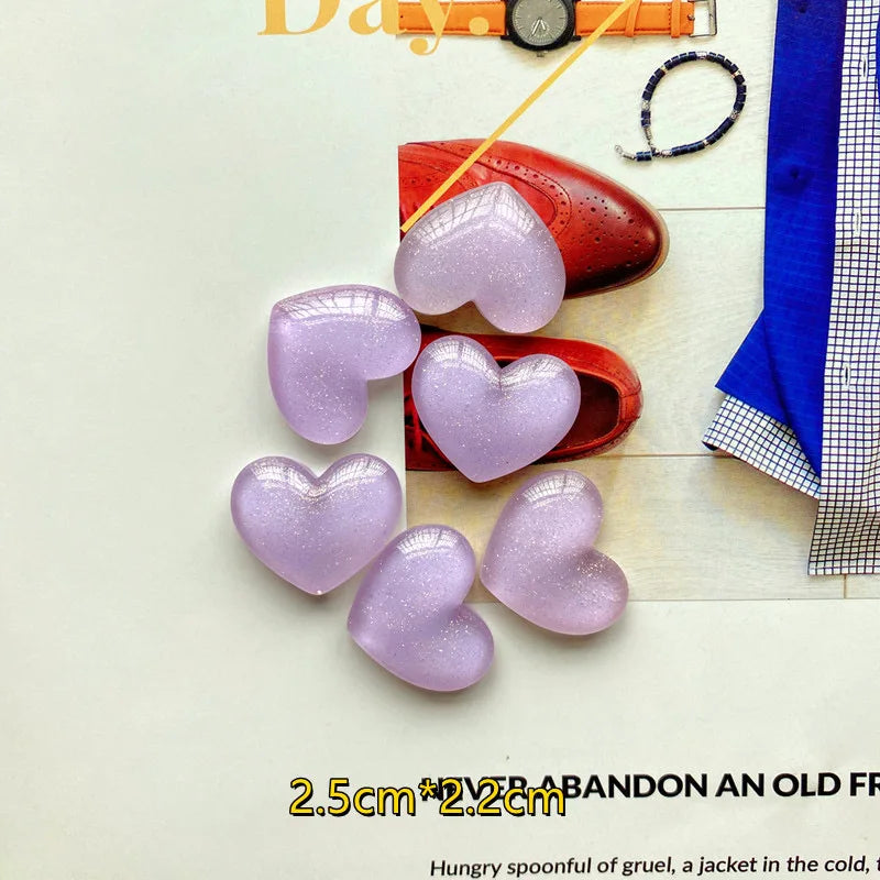 6-Pack Glitter Heart Fridge Magnets | Colorful Home Decor
