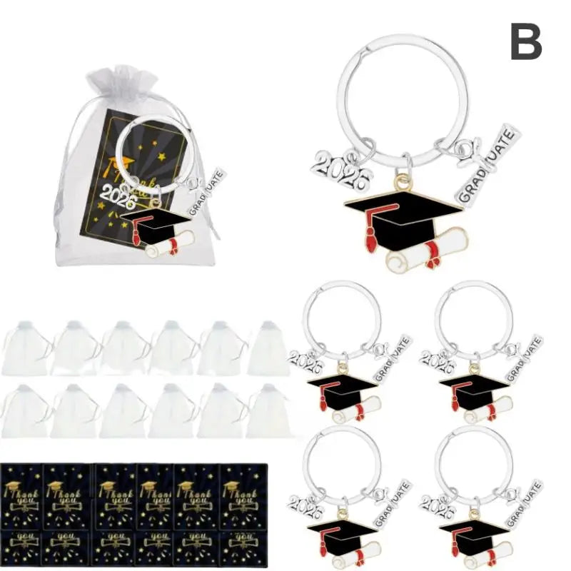 2026 Graduation Keychain Set – 36-Piece Gift with Tags & Bags