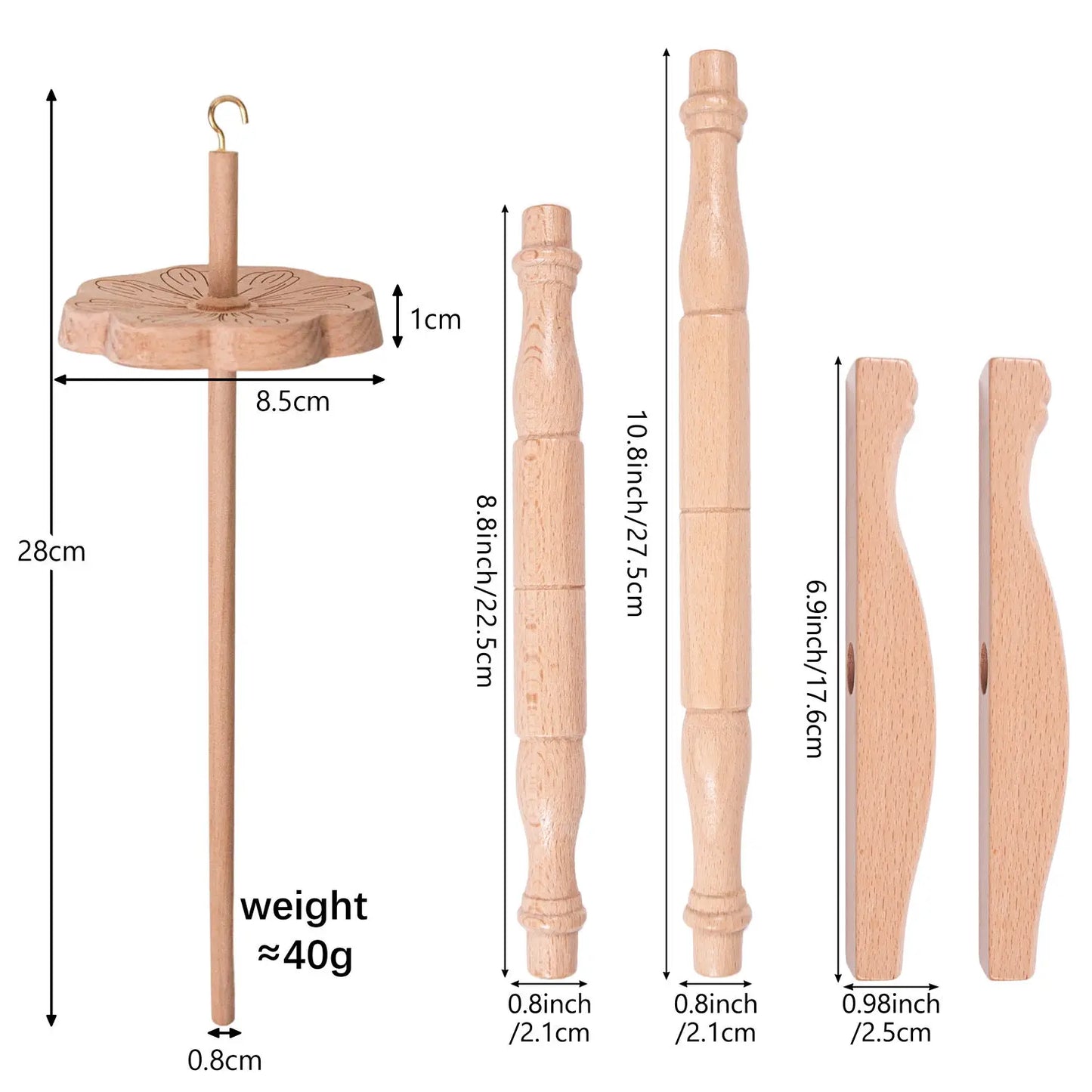 Medium-Sized Beechwood Niddy Noddy, Skein Yarn Winder, Handcrafted Yarn Swift for Skein Making & Wool Winding Peaceful Pleasures Health and Wellness B