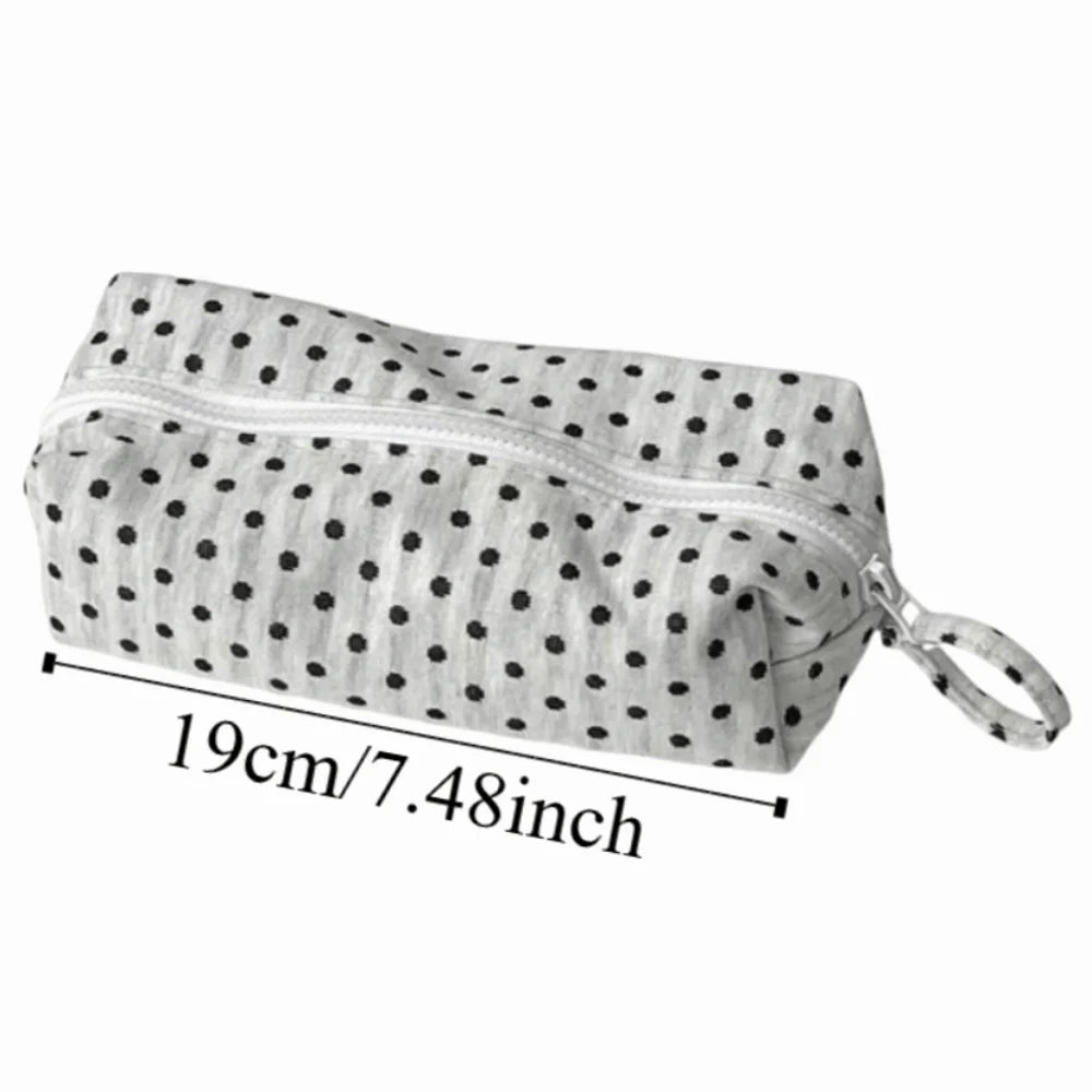 Polka Dot Pencil Case – Large Capacity Cute Stationery Bag