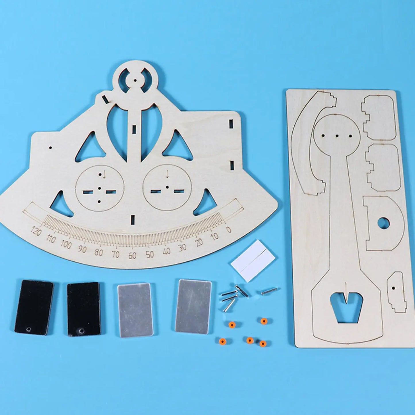 Wooden DIY Sextant Model Kit Navigation Tool for Kids, Hands-On Learning Educational Experiment, Office Decor Collectible Peaceful Pleasures Health and Wellness