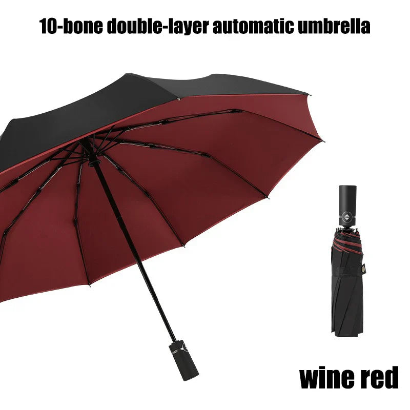 Windproof Double-Layer Auto Folding Umbrella | Large Business