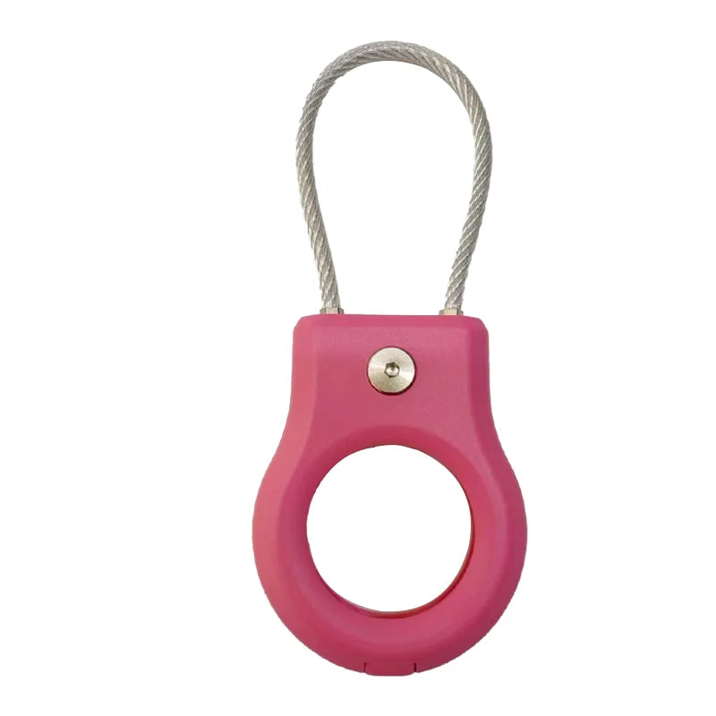 Waterproof Cover for Apple AirTag Keychain Holder with Steel Cable Anti-Lost Tracker Accessory for Luggage Backpack AirTag Case Peaceful Pleasures Health and Wellness Pink
