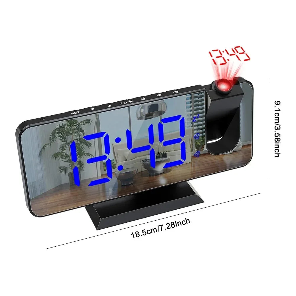 USB Projection Alarm Clock – LED Digital Desk Clock & Snooze