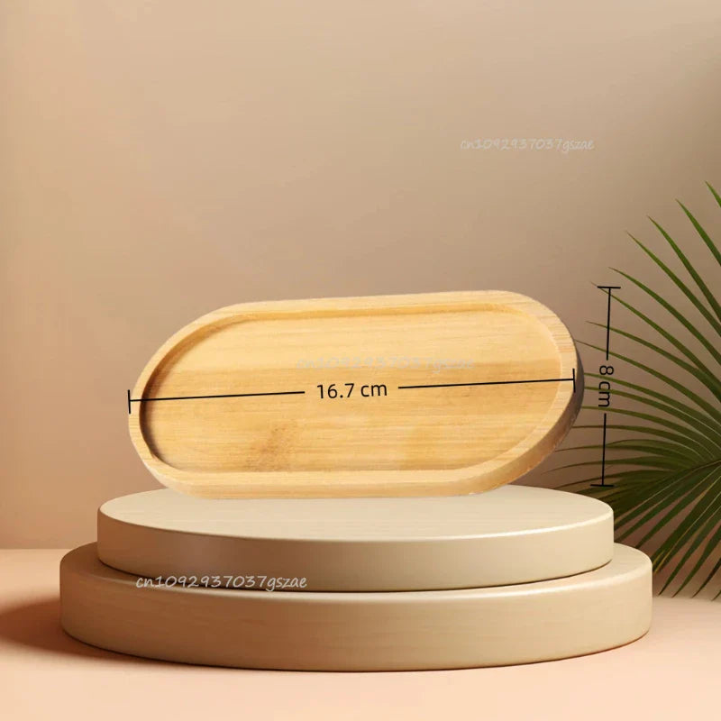 Bamboo Wood Tray Set – Plant, Bathroom & Kitchen Organizer