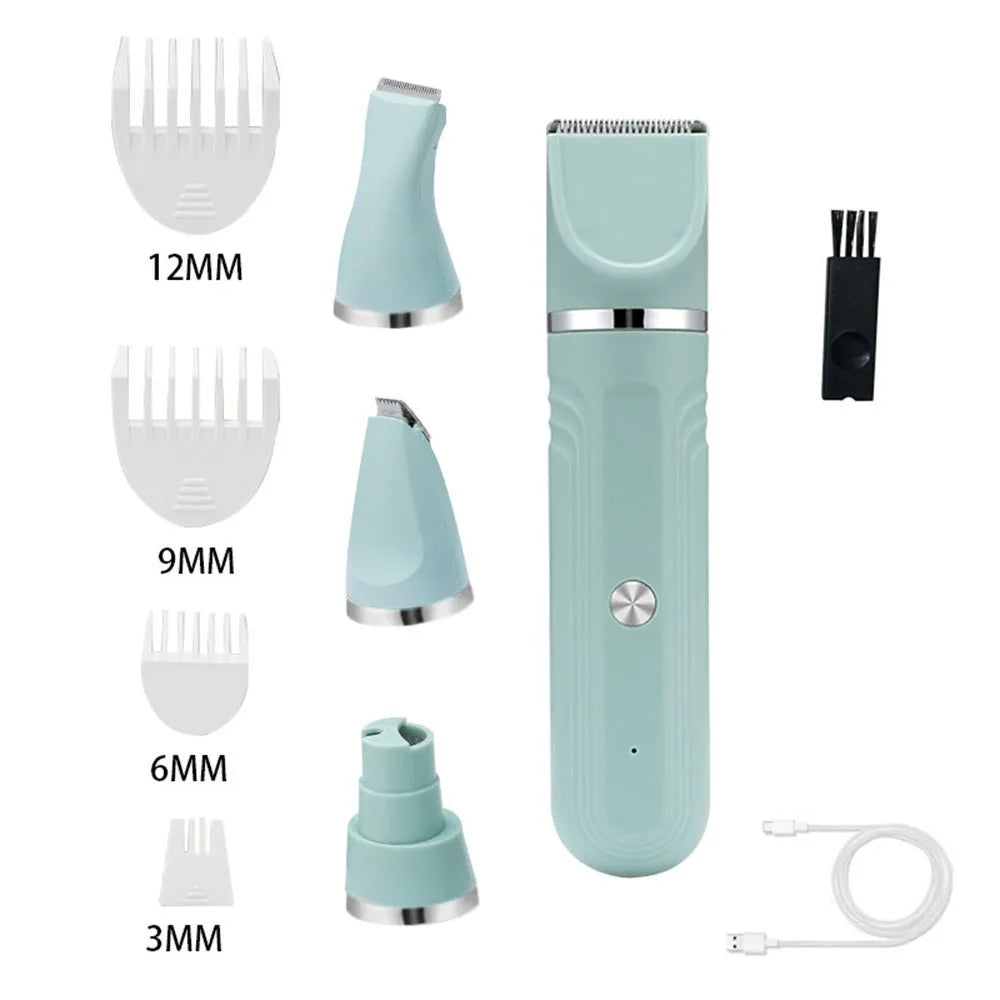 4-in-1 USB Rechargeable Electric Pet Hair Clipper | Low Noise