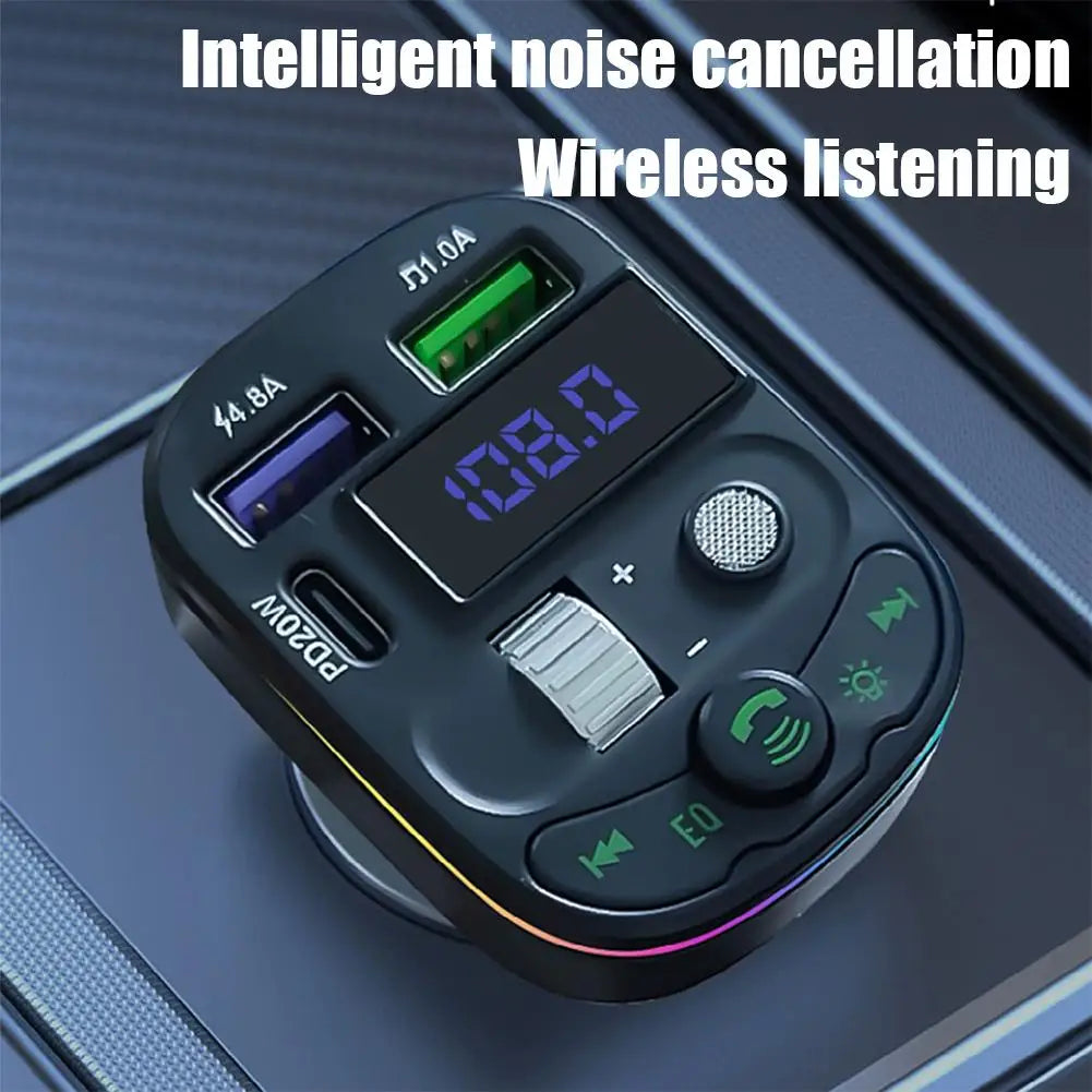 Bluetooth 5.0 Car FM Transmitter MP3 Player | PD 20W Fast Charge