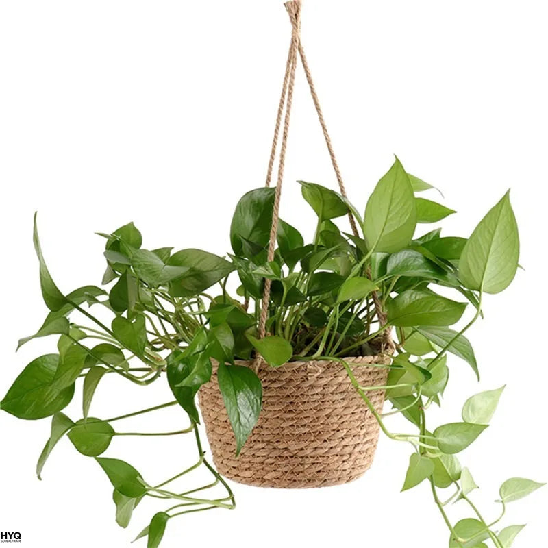 Garden Hanging Planter Macrame Plant Storage Basket Jute Rope Woven