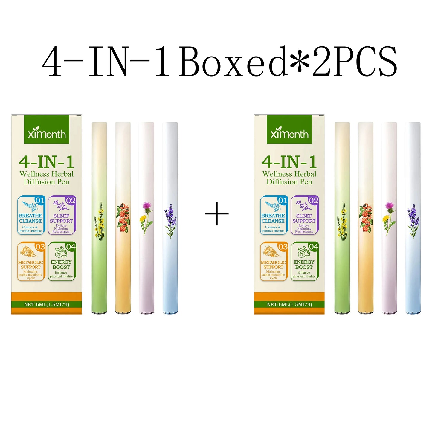 4-in-1 Aromatherapy Diffuser Pen | Breathing & Relaxation 4-Pack