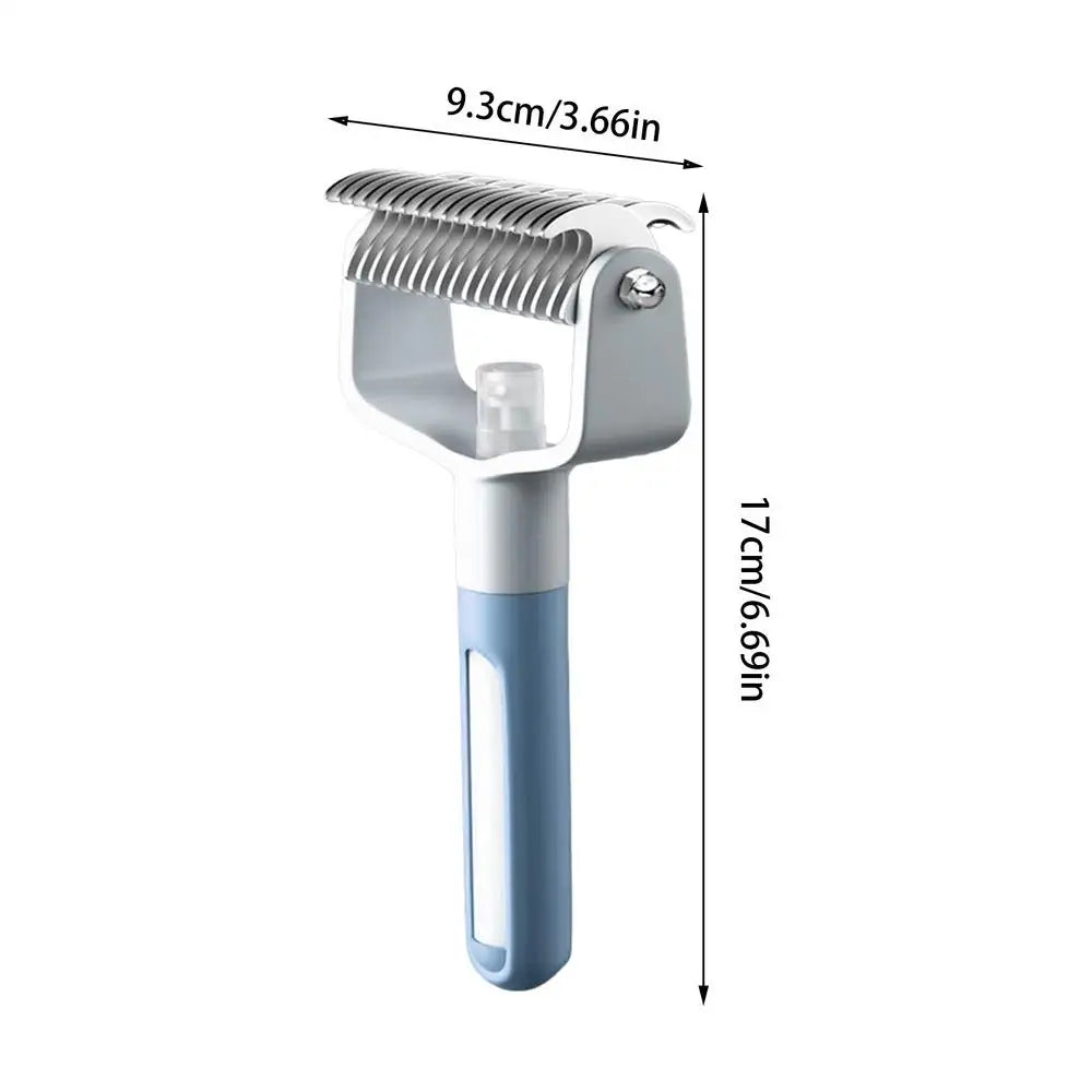 Pet Deshedding Brush – Dog & Cat Grooming Comb with Mist