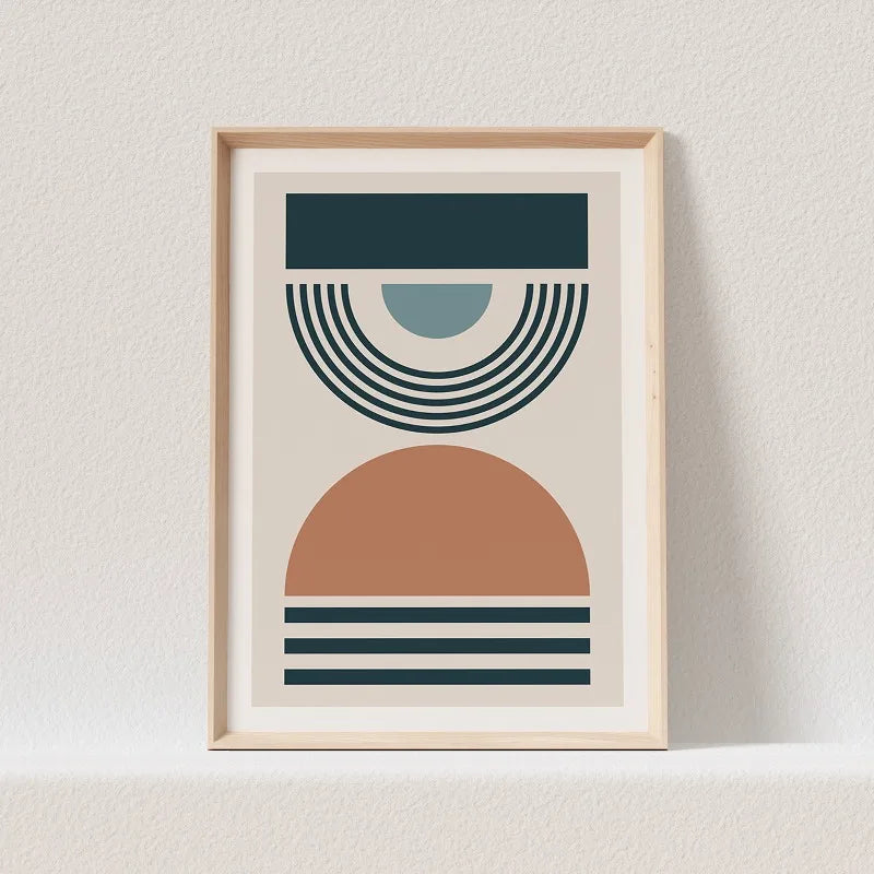 Boho Abstract Geometry Canvas Wall Art | Minimalist Print