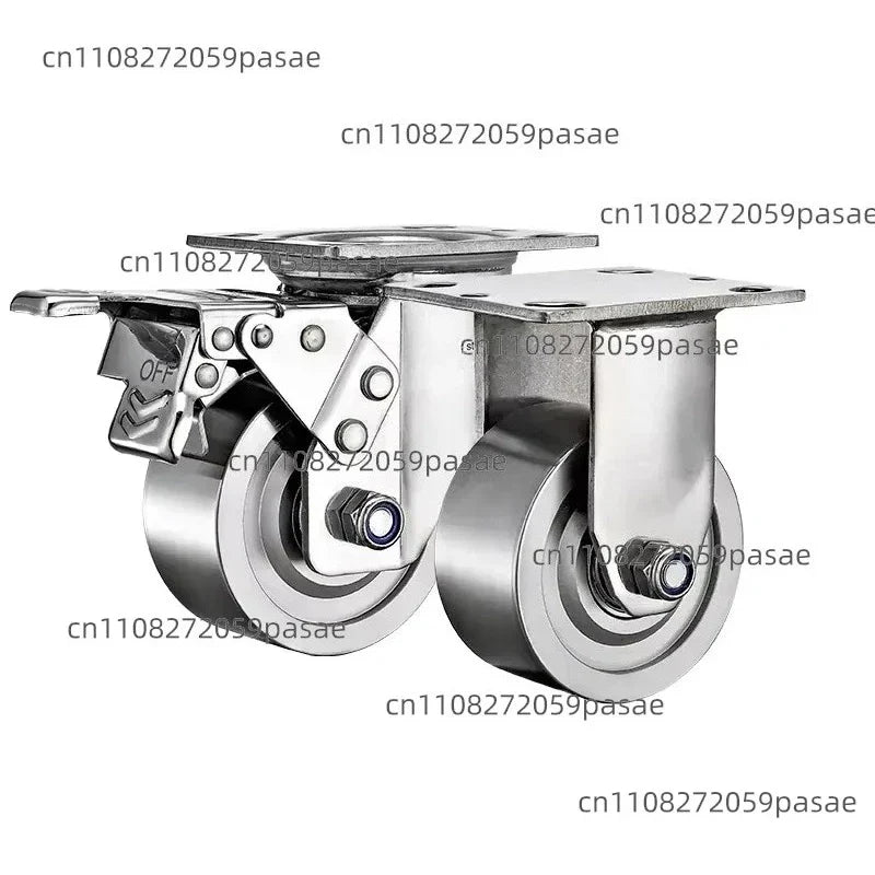 SUS 304 Stainless Steel Casters 4" 5" 6" 8" | Heat & Rust Resistant