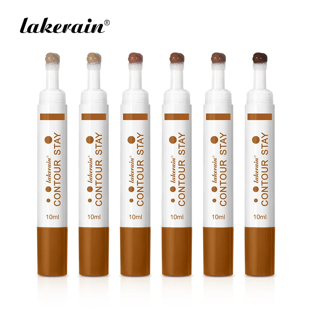 6-Shade Liquid Contour Bronzer – Waterproof Cream Concealer