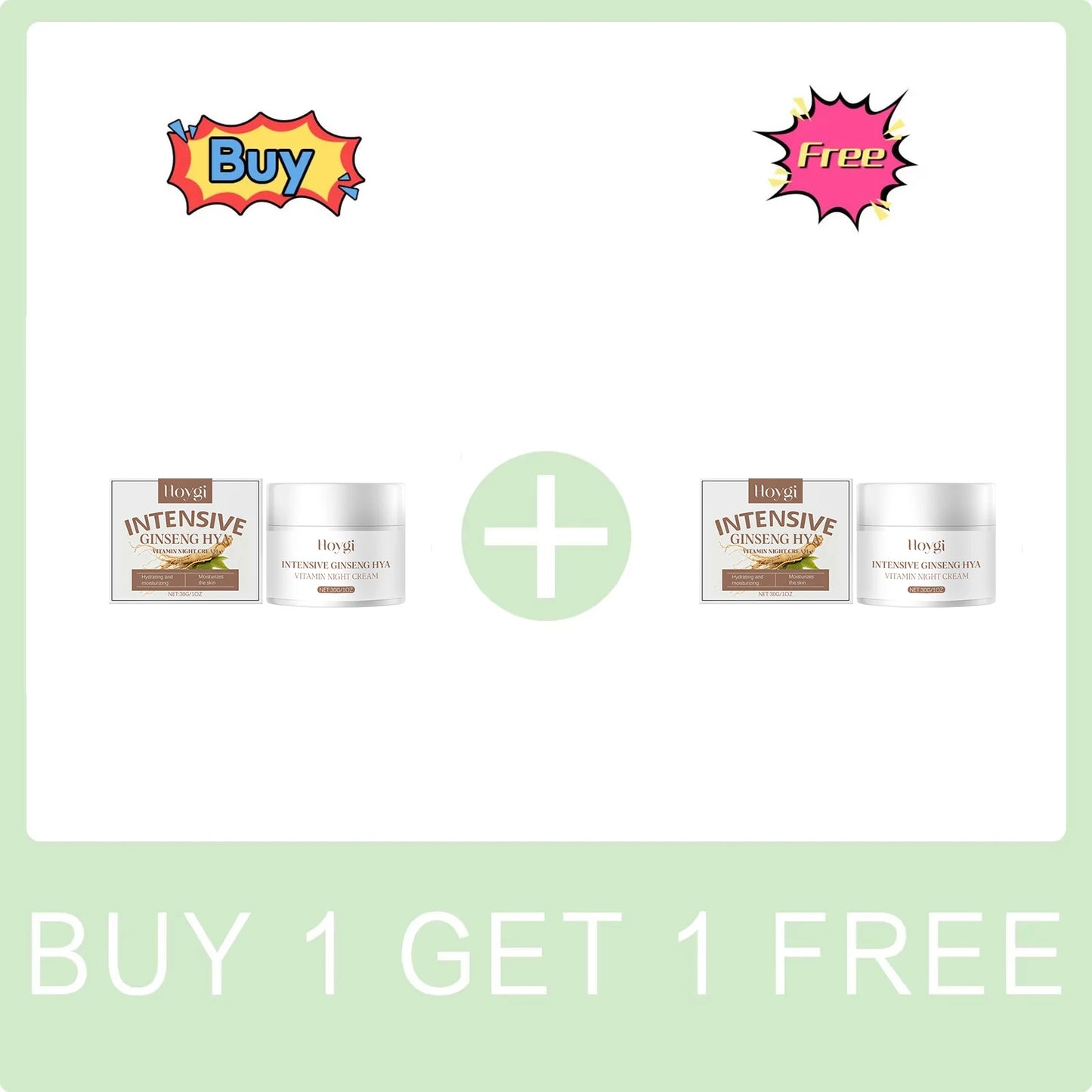 Ginseng Night Cream Hyaluronic Acid Face Cream Antioxidant Brightening Skin Tone Repair Skin Barrier Nourishing Night Skin Care Peaceful Pleasures Health and Wellness Buy 1 Get 1 Free