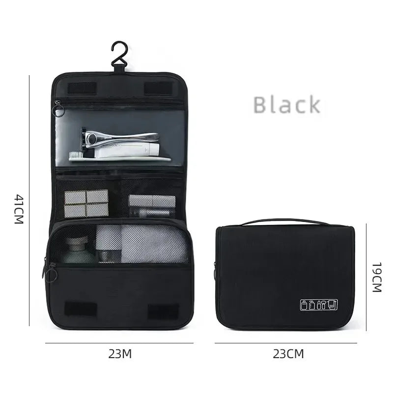 Oxford Fabric Men Business Portable Storage Bag Toiletries Organizer Women Cosmetic Bag Waterproof Hanging Travel Wash Pouch Peaceful Pleasures Health and Wellness 1pc 1