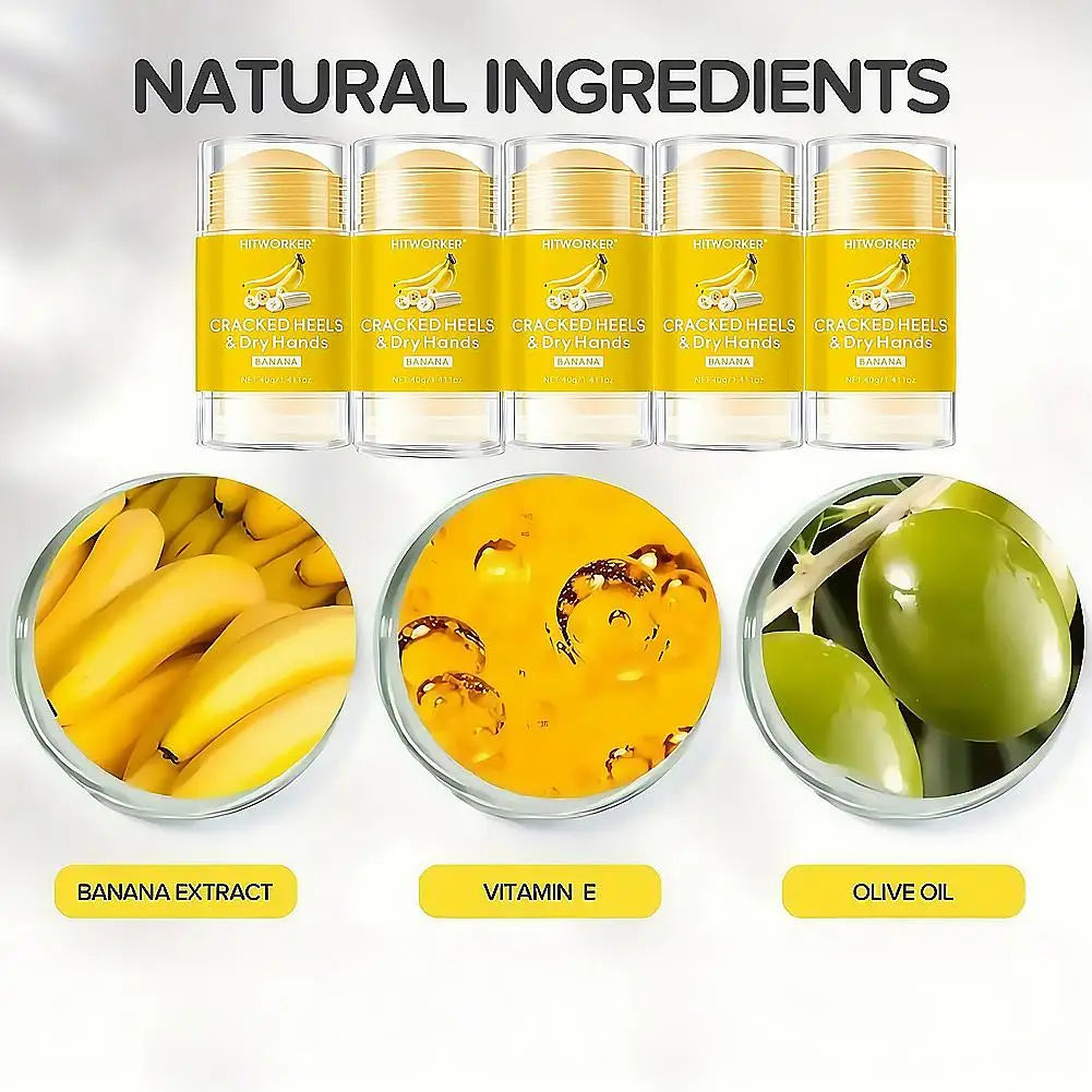 40g Banana Moisturizing Foot Care Cream Urea Anti-Dry Crack Repair Heel Callus Balm Non-Greasy Stick For Hand and Foot Care Peaceful Pleasures Health and Wellness
