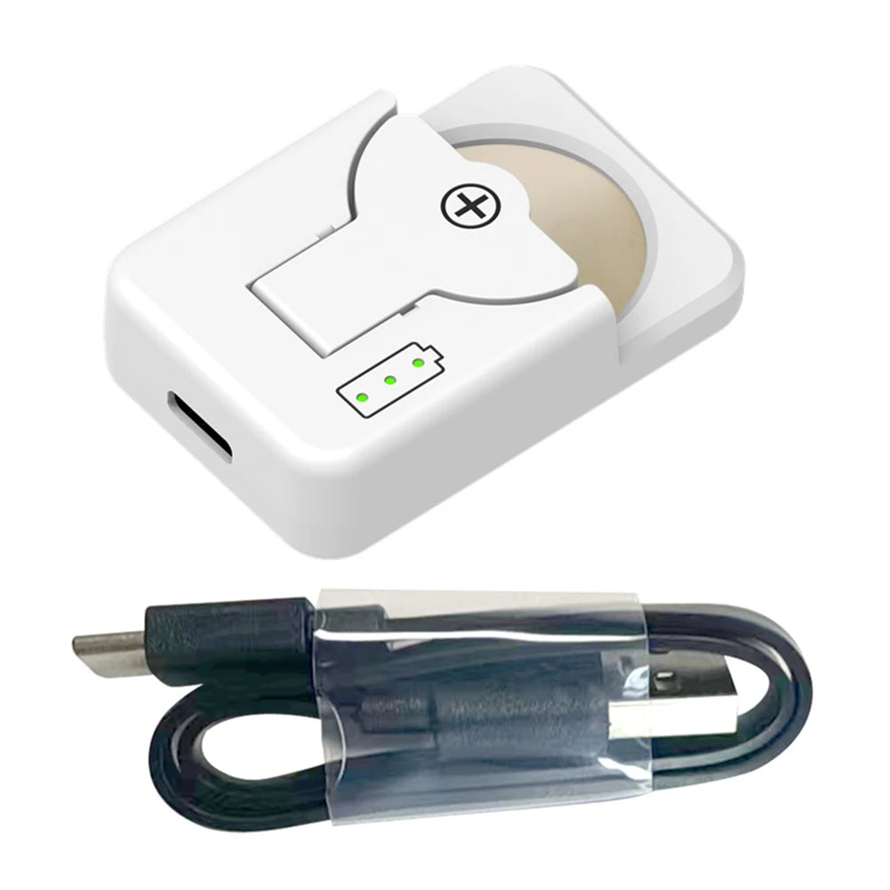 Rechargeable Button Battery Charger for LIR1025/1220/1254/1620/1632/2016/2025/2032/2430/2450 Type C Port Charging Battey Power Peaceful Pleasures Health and Wellness White