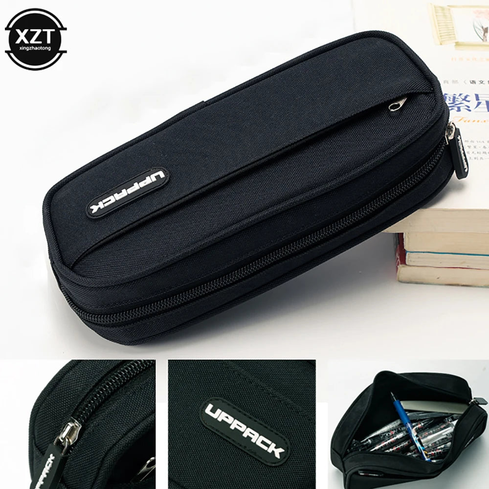 Creative Pencil Case Cute Boy Girl Kawaii Pencil Cases Storage Kids Pen Bag Large Big Stationery Box School Students Supplies Peaceful Pleasures Health and Wellness black