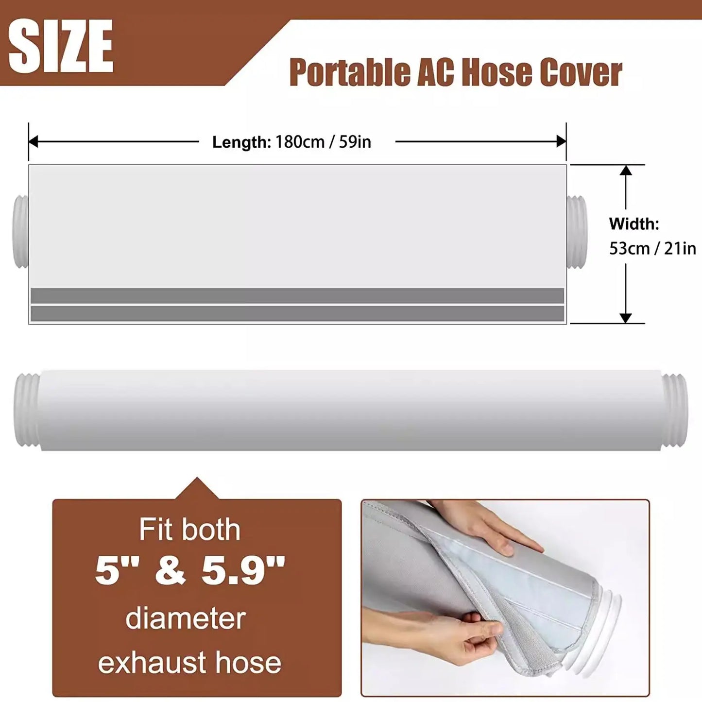AC Hose Insulation Sleeve Dust Proof UV Protection Flexible Portable AC Hose Insulation For Home Apartment Office Dormitory Peaceful Pleasures Health and Wellness