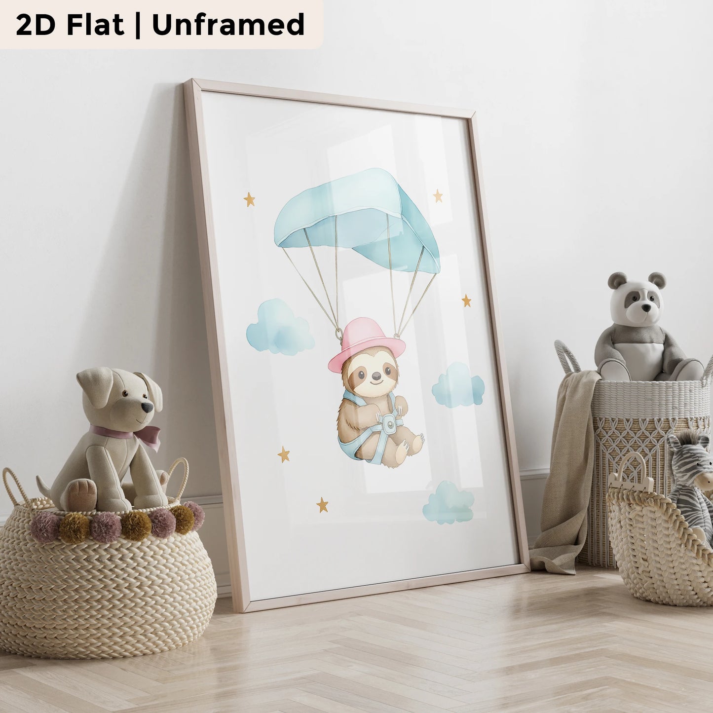 3-Piece Cartoon Rabbit Raccoon Canvas Wall Art | Room Decor