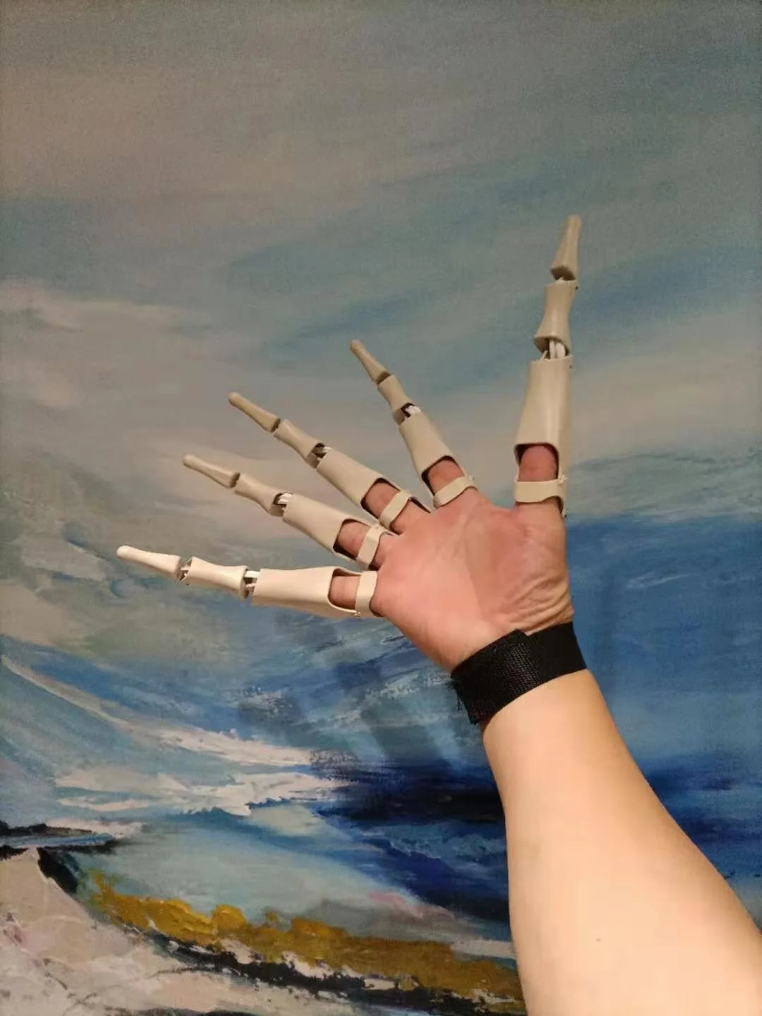 Halloween Articulated Skeleton Fingers Realistic Horror Ghost Claw